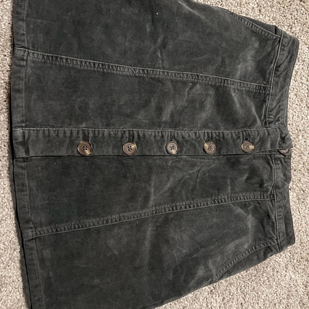 Dark Grey and Maroon Corduroy button up skirts